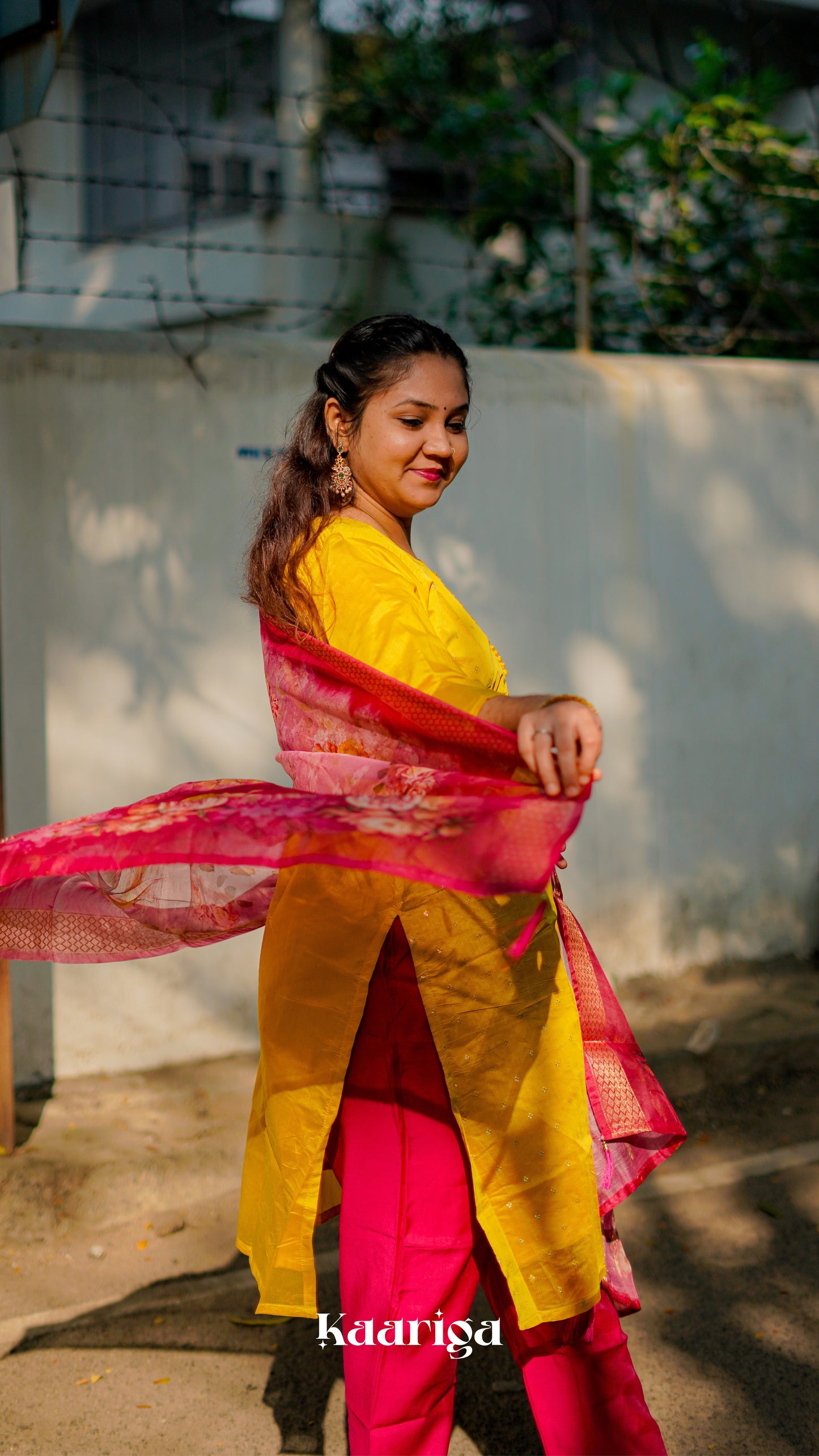 Anvi - Silk Kurti Set with Banarasi Buti Work & Organza Dupatta