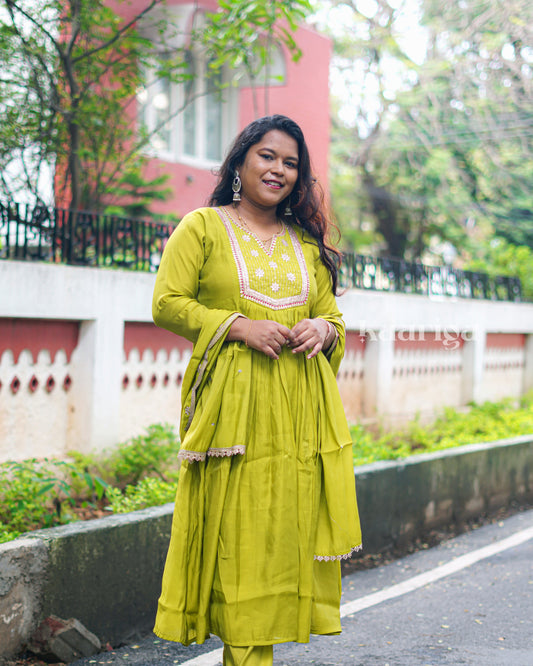 Mehreen - Mul Chanderi Anarkali Kurti Set