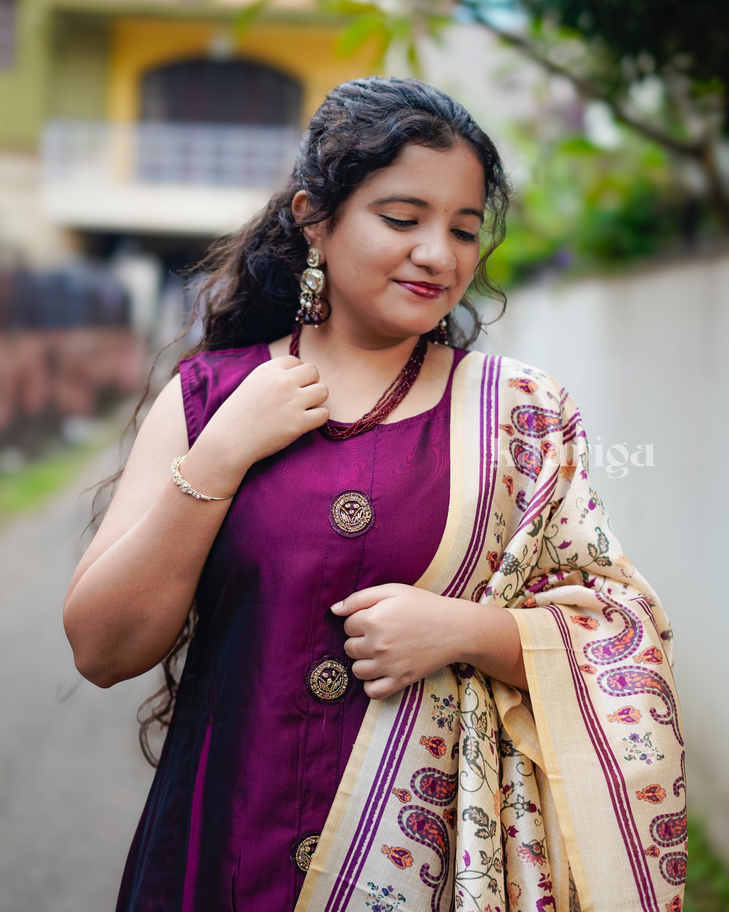 Niha - Soft Silk Kurti Set with Embroidered Palazzo & Designer Dupatta